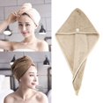 thumbnail image 4 of 2 Uds. Toalla De Secado De Cabello Absorbente Para Mujer, Cubierta Para La Cabeza, Gorro De Baño Con Turbante Giratorio Soledad toallas para secar el cabello para mujeres, 4 of 10