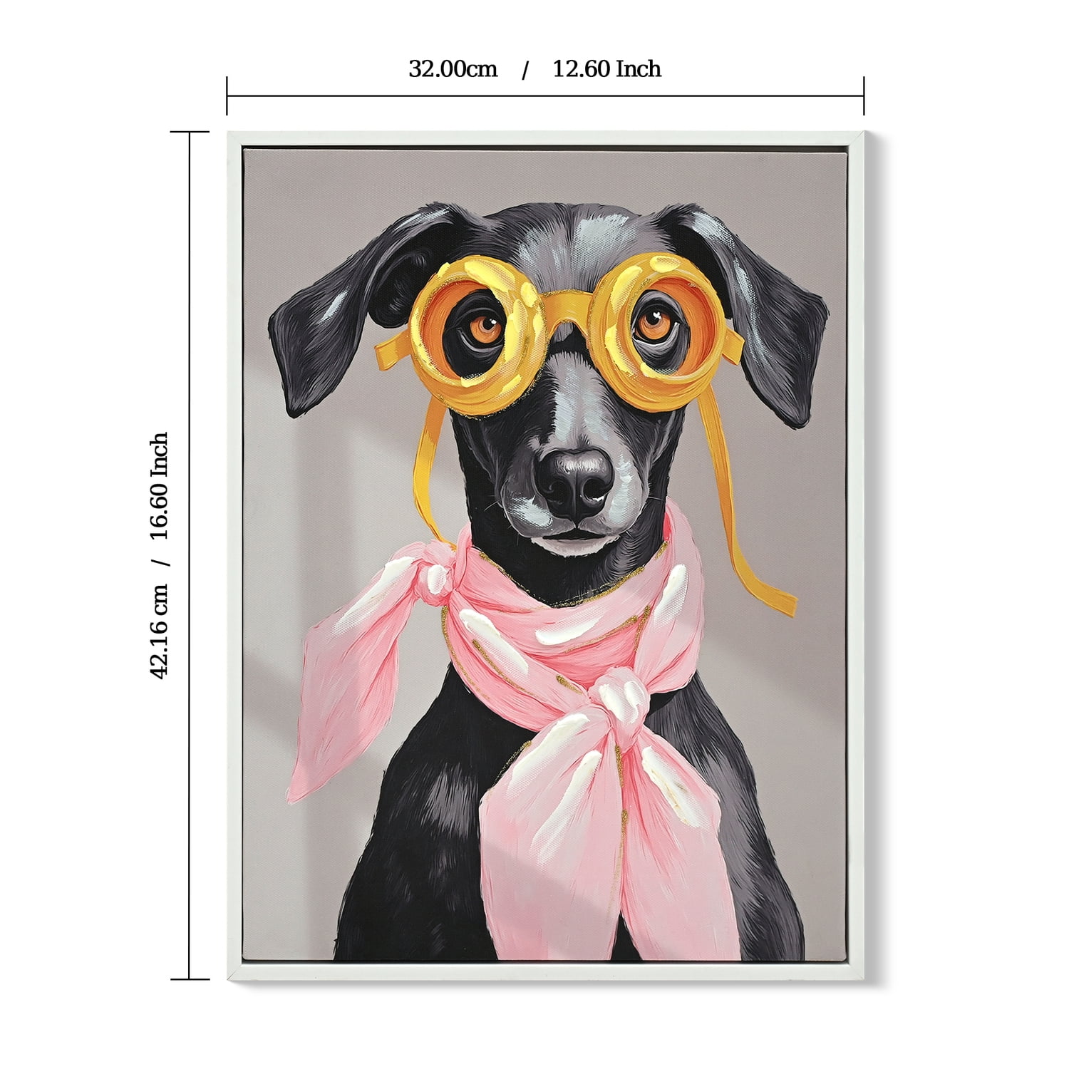 MOONMISS 16x12 Vacation Day Puppy Canvas Art Contemporary Ready to Hang Living Room Bedroom Office