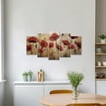 thumbnail image 3 of ZHONGYUTONG Red Poppies Flower Canvas Wall Art 5 Pieces Retro Poppy Floral Painting Prints Elegant Rustic Picture Artwork Bathroom Home Decor (8"x14"x2 8"x18"x2 8"x22"x1), 3 of 6
