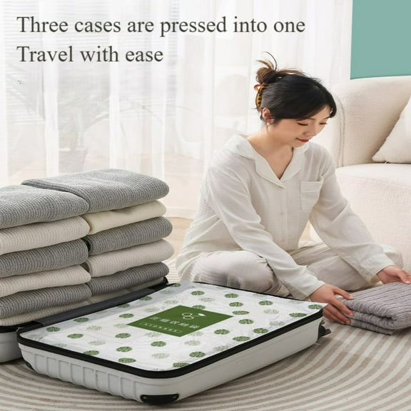 Large Vacuum Storage Bags for Comforters Thickened Plastic Space Saver Dust Moisture Proof Closet Organizer No Pump Needed(Green,16"×24")