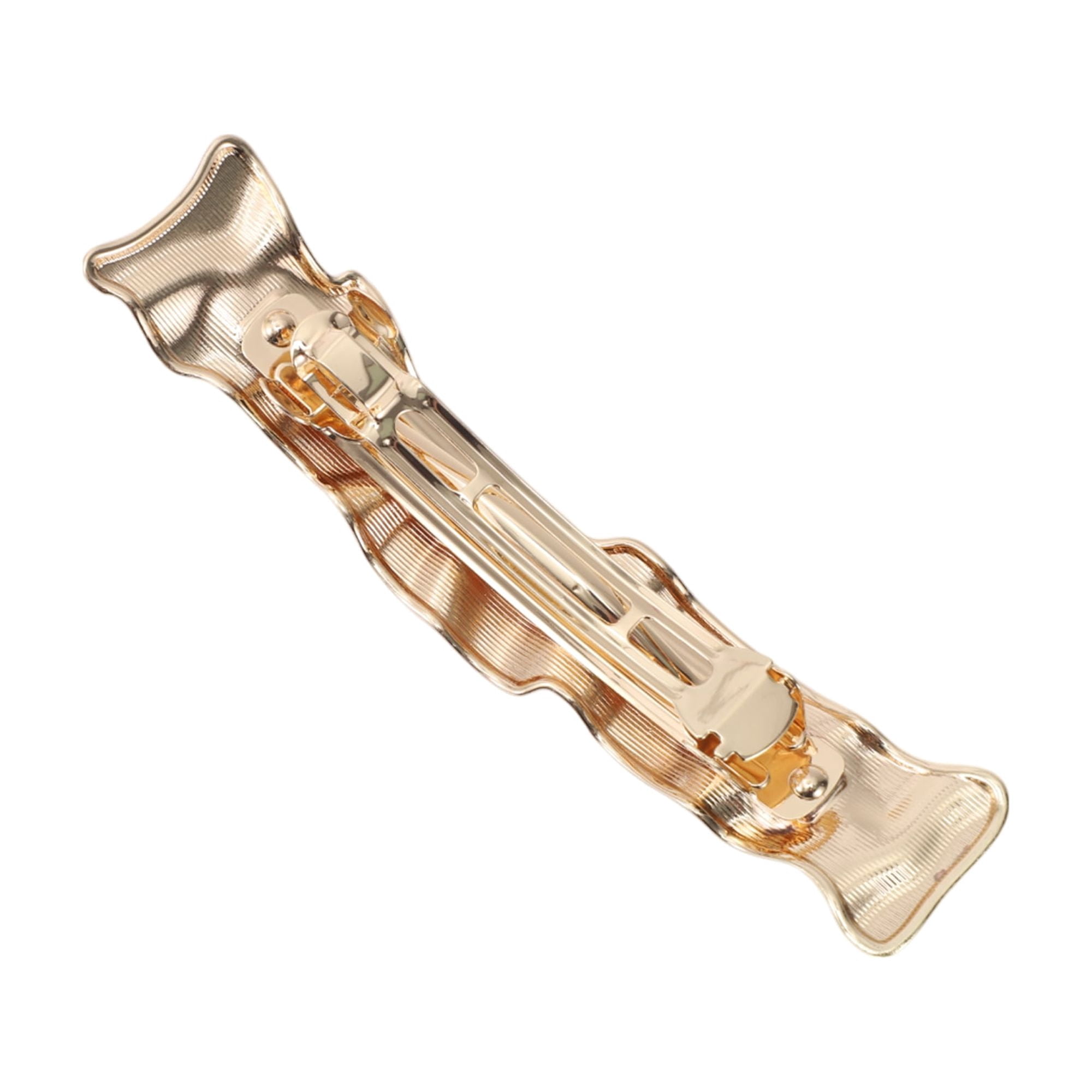 Unique Bargains Irregular Rectangle Hair Clips for Home Use in Gold Tone