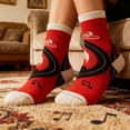 thumbnail image 6 of Tumao Red Christmas Socks, Funny Novelty, 6 of 7