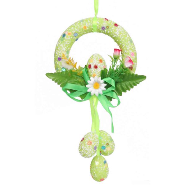 Wosthever Guirnalda decorativa de espuma para fiestas temáticas de Pascua, guirnalda colgante de primavera de temporada, decoración de carteles Kits de decoración para fiestas Verde Wosthever HA079202-03B