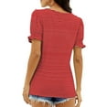 thumbnail image 4 of UVN Square Neck Tops for Women Summer Puff Short Sleeve Shirts Dressy Casual Tunic Blouses, 4 of 8