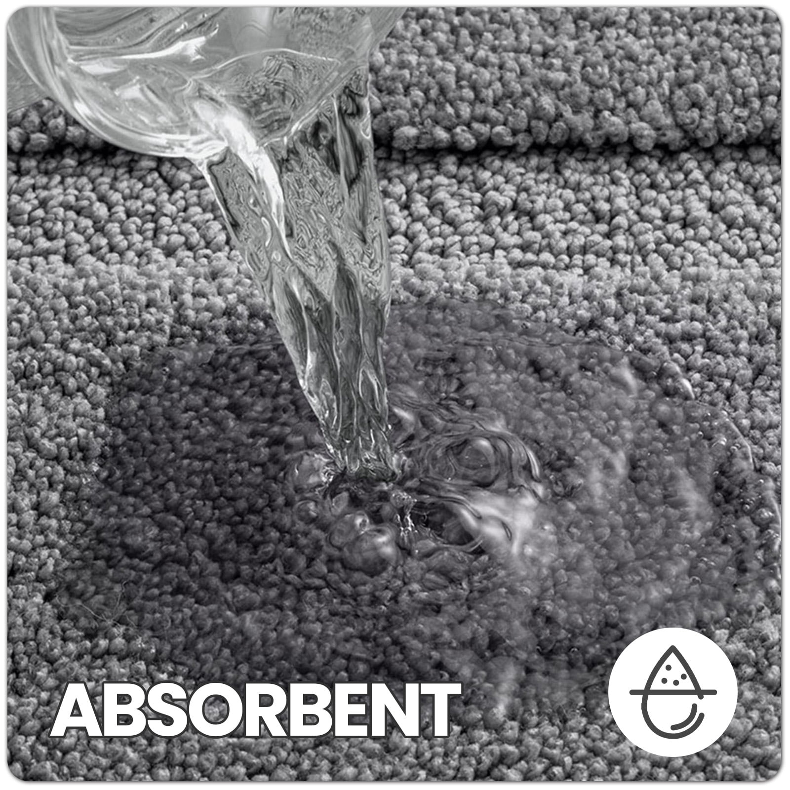 OEAKAY Traditional Shag Bath Mat, Dark Grey Soft Microfiber Bathroom Rug for Bathroom Floor, 20"x32", Machine Washable, Super Absorbent and Non-Slip