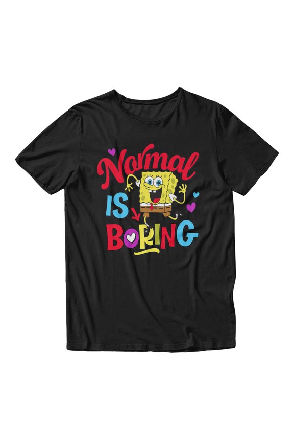 Normal Is Boring Colorful Heart Men's T Shirt (Black, S-XXXL)