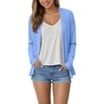 thumbnail image 2 of idosla Lightweight Long Sleeve Cardigans for Women Open Front Breathable Cardigan 2025 Casual Fall Outfits (Sky Blue, L), 2 of 9