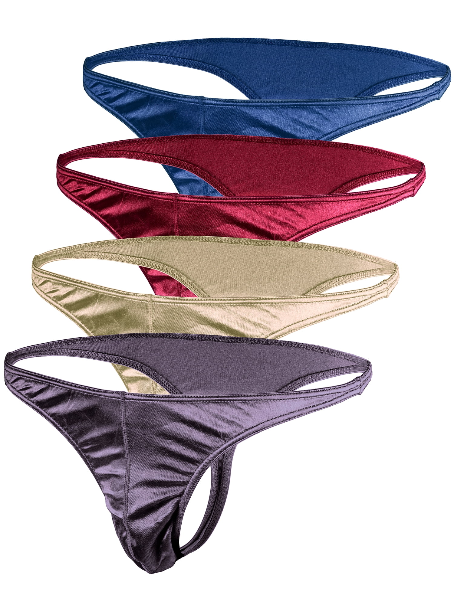 Mens Shiny Satin Lace Sissy Briefs Panties Bikini G-String Micro Thong Underwear