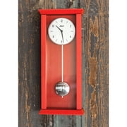 Hermle 22.5 Red and White Rectangular Pendulum Wall Clock