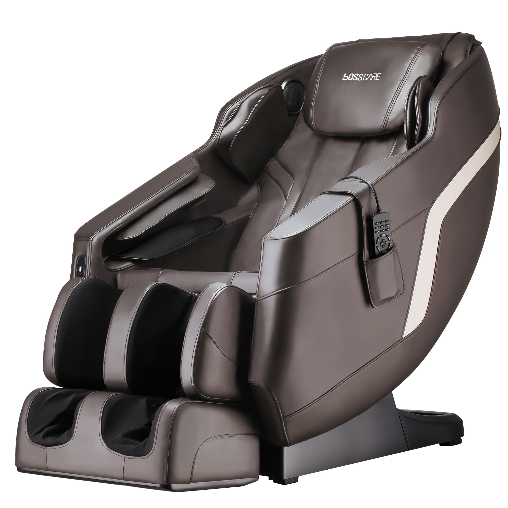 BOSSCARE Assembled Massage Chair Recliner with Zero Gravity Full Body Massage with USB Charge Port Brown