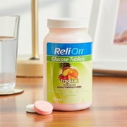 ReliOn Glucose Tablets, Tropical Fruit Flavor, 50 Count