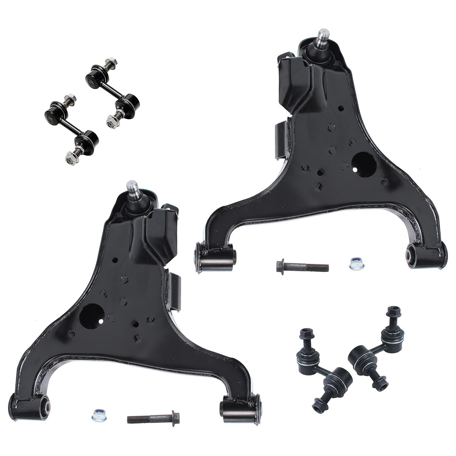 Detroit Axle - 14PC Front Lower Control Arm Ball Joint Sway Bar Inner Outer Tie Rod w/Boot for 2004-2010 Infiniti QX56 - [2005-2015 Armada]