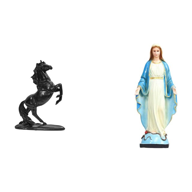 Grácil Estatua De Dama Ecuestre, Adorno, Figura Escultórica Para Dormitorio, Oficina, Mesa, Paisaje, Decoración Religiosa Católica, Jesús