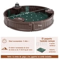 thumbnail image 3 of Costway Arenero Redondo 120 cm para 4 Niños Kit Arenero de Exterior con Cobertura Impermeable Asientos para Patio Playa Marrón, 3 of 9