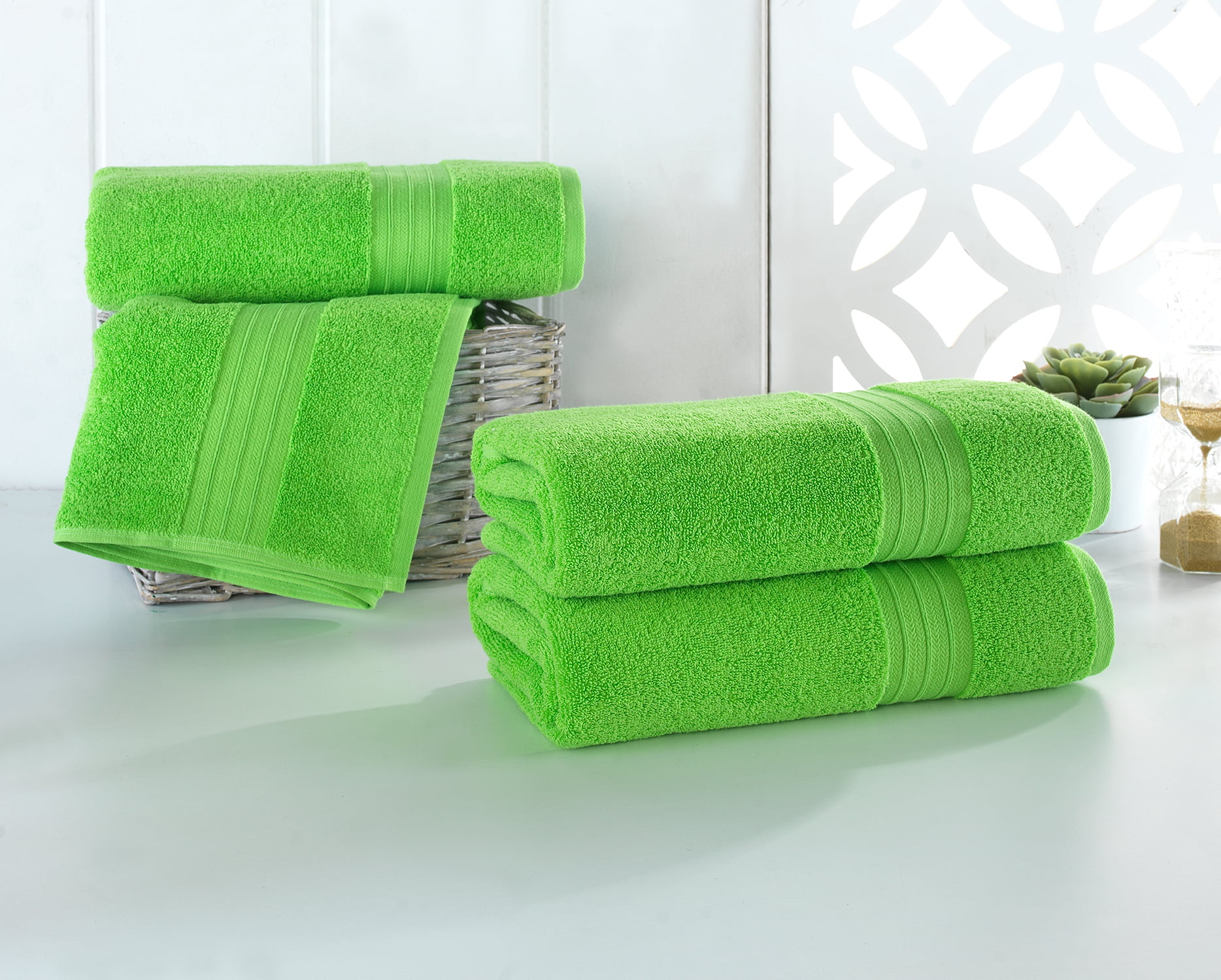 Zimmer 4 Piece Turkish Cotton Bath Towel Set (Set of 4) Highland Dunes Color: Green
