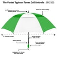 thumbnail image 4 of The Typhoon Tamer 62 Inch Vented Windproof Double Canopy Large Golf Umbrella for Rain and Wind, Strong Fiberglass Oversized Lightweight Professional Quality Umbrella for Men & Women, Lime Green/White, 4 of 4