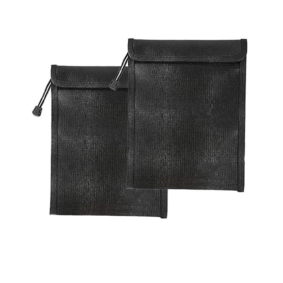 2pcs Fireproof Document Bag,10”x 7.8”Waterproof Fireproof Money Bag for Cash with Zipper, Important Document Storage Organizer for Valuables, Legal Documents Safe,Black
