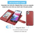 thumbnail image 3 of iPhone 11 Case ,Takfox Wallet Case for iPhone11 (6.1 inch) Luxury ID Cash Credit Card Slots Holder Carrying Pouch Folio Flip PU Leather Cover Detachable Magnetic Hard Case & Lanyard - Wine Red, 3 of 7