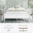 thumbnail image 5 of Sha Cerlin Full Size Metal Platform Bed Frame with Victorian Vintage Butterfly Headboard&Footboard, White, 5 of 8