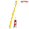thumbnail image 1 of becaristey 100 Set Disposable Toothbrushes with Toothpaste Set Portable Tooth Cleaning Kit, 1 of 7