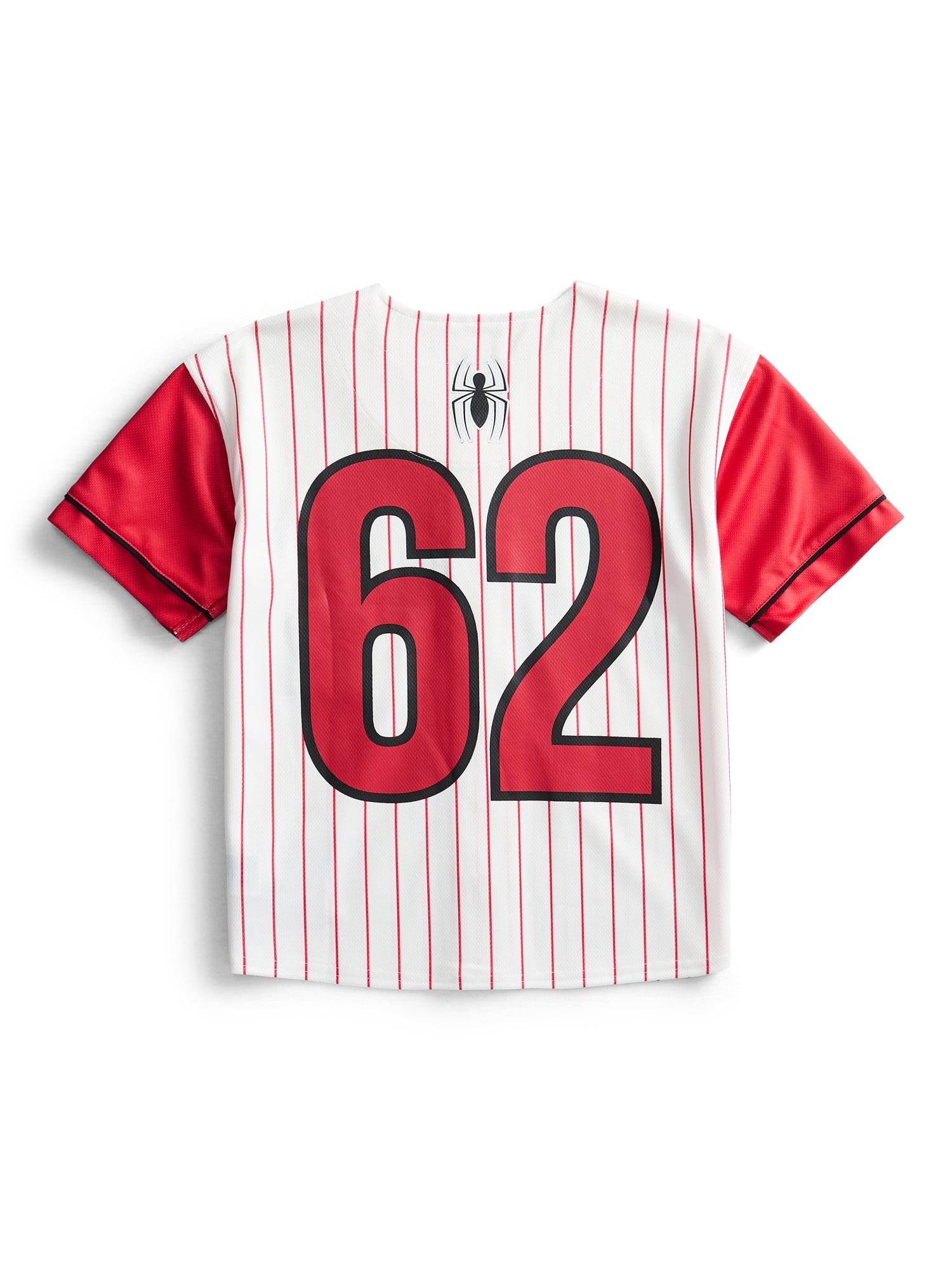 Spider-Man Boys Graphic Baseball Button Down Jersey with Short Sleeves, Sizes 4-12