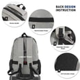 thumbnail image 7 of Travel carry on Backpack Business slim Sturdy Laptops Backpack, College School Computer Bag Gift for Men & Women Fits 15 Inch Notebook.Gray, 7 of 7