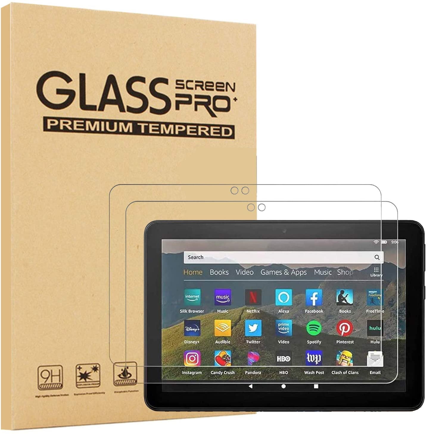Tempered Glass Screen Protector Cover For Amazon Fire HD 8 Kids Edition 2018 