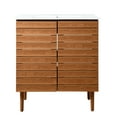 thumbnail image 7 of JONATHAN Y Aubert 30 in. W x 18 in. D x 33 in. H, Thick Linear Slat 2-Shelf, Bath Vanity Cabinet ONLY, Walnut, VAN1002B, 7 of 7
