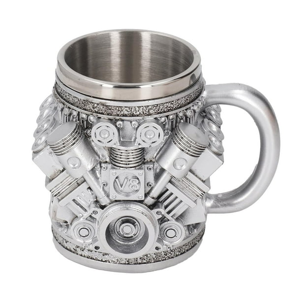 Taza De Café, Resina De Acero Inoxidable De Acero Inoxidable Taza De Café De Motor De Automóvil Tridimensional Taza De Bebidas Frías Portátil