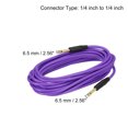 thumbnail image 4 of Cable para Guitarra Instrumento 19,69 Pies 1/4 Pulgadas a 1/4 Pulgadas TRS Recto a Recto Ángulo Eléctrico Bajo Púrpura 2 Paquetes, 4 of 5