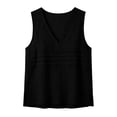 thumbnail image 5 of VBVC Women's Cotton-Linen V-Neck Tank Tops , Ladies' Pleated Front Sleeveless Blouses , Loose Casual Summer Camis For Women,Black,S-3XL, 5 of 8