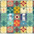 thumbnail image 1 of Metal Light Switch Plate Cover Colorful Ethnic Aztec Tribal Patch Pattern SFR050, 1 of 13