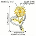 thumbnail image 3 of Flydeer Necklaces for Women 925 Sterling Silver Sunflower Heart Pendant Necklace Yellow 5A CZ Anniversary Jewelry Gifts for Women, 3 of 7