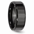 thumbnail image 4 of Ceramic Black Faceted 8mm Polished Beveled Edge Band Size: 12; for Adults and Teens; for Women and Men, 4 of 6