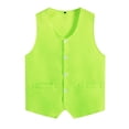 thumbnail image 1 of Hansber Womens Mens Button Irregular Hem Vest Adult Waiter Bartender Work Uniform Unisex Volunteer Fluorescent Green L, 1 of 5