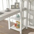 thumbnail image 4 of Wood Full Loft Bed with Desk, Full Size Loft Bed Frame with Storage Shelves, Tall Loft Bed with Desk and Storage Shelves, No Box Spring Needed Bedroom Dormitory Furniture, White, 4 of 7