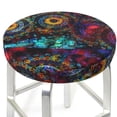 thumbnail image 3 of Gukieu Mandala Colorful Print Round Chair Cover, Dust-proof and Non-slip Bar Chair Protective Cover, Suitable for Bars, Restaurants, Offices-12 inch, 3 of 7