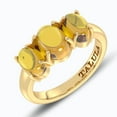 thumbnail image 5 of Three Stone Ring | 14K Gold Plated 925 Silver Citrine Ring – Oval Gemstone Statement Jewelry | US 5, 5 of 6