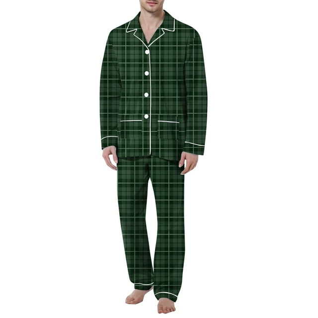 Men's Pajama & Sets & Loungewear Soft Comfortable Homewear Two-Piece Pajama Set in Solid Color for Relaxing at Home