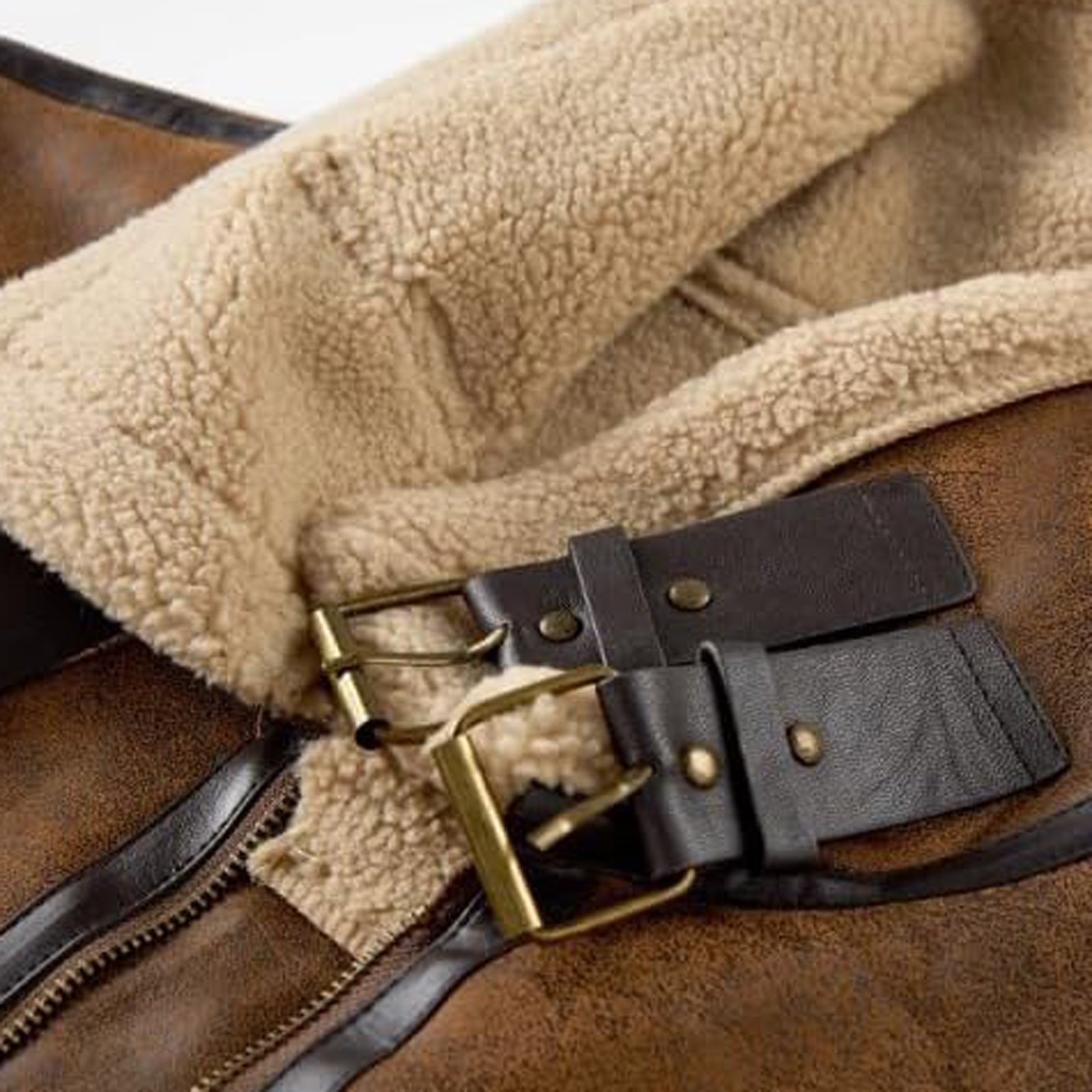 NANAIQ Leather Jackets For Women Women's Bomber Jacket Womens Fall Clothes Zip Up Faux Leather Coat Fur-Collar Warm for Winter Christmas, Camel, L