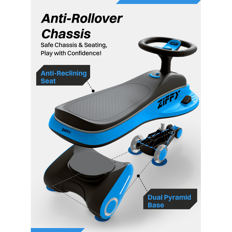 ZIFFY 45W 5.5A Light-Up Electric Wiggle Car for Kids, Rechargeable