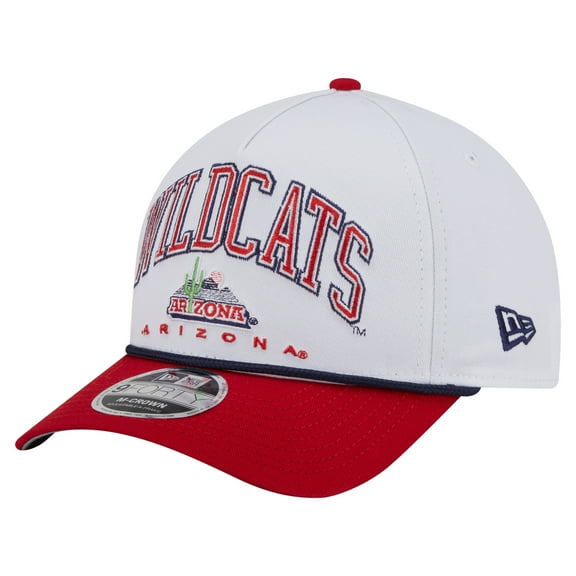 Men's New Era White/Red Arizona Wildcats Arch Two-Tone Rope 9FORTY A-Frame M-Crown Adjustable Hat