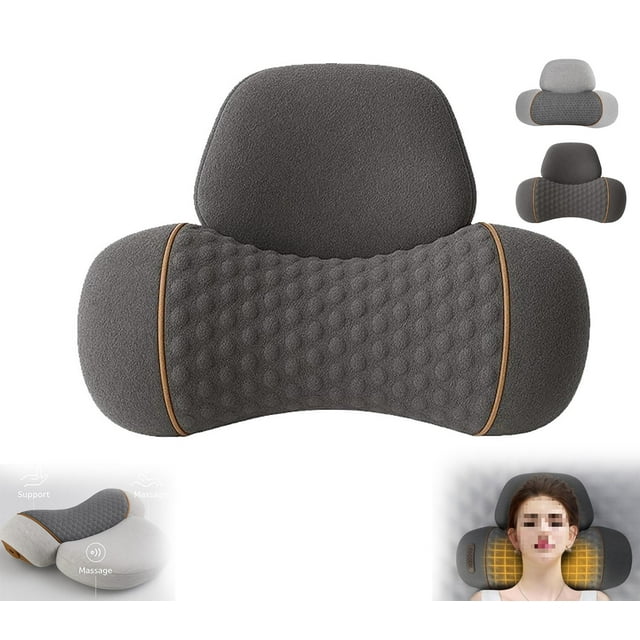Heapls 3 in 1 Neck Massage Pillow, Heapls Heated Neck Pillow, Strong Support, 3 Function Modes - Traction and Lifting/Bionic Massage/Smart Heat Compress for Home, Office(Black)