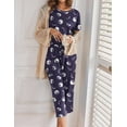 thumbnail image 2 of Avidlove 2 Pack Womens Pajamas Sets Short Sleeve Pj Tops and Capri Pants Print Loungewear, 2 of 6