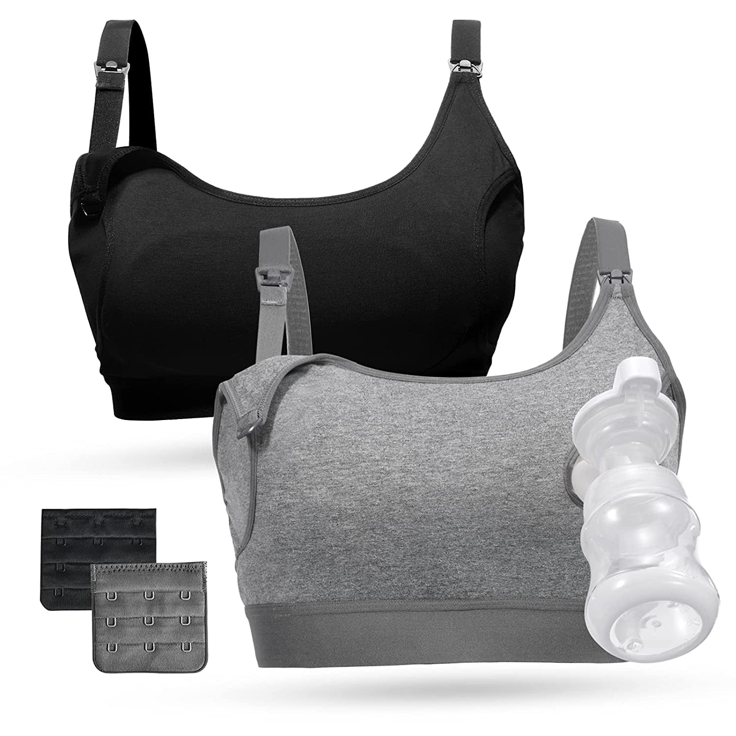 Hands Free Pumping Bra, Comfortable Breast Pump Bra with Pads, Lupantte  Adjustable Nursing Bra for Pumping .Fit Most Breast Pumps Like Spectra