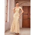 thumbnail image 6 of Gold Off-Shoulder Sequin Mermaid Evening Gown For Formal Party Prom, 6 of 6