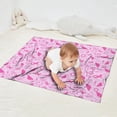 thumbnail image 2 of Pink Breast Cancer Awareness Pattern Blanket,Comfortable Soft Flannel Throw Blanket,All Season,Warm Lightweight Blankets for Sofa Bed Couch Living Room Chair,30"x40", 2 of 4