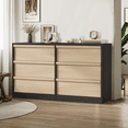 thumbnail image 2 of Tzou 6-Drawer Dresser Organizer - Modern Wooden Chest w/ Anti-Tip, Large Storage for Bedroom, Living Room(Black/Natural), 2 of 9