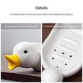 thumbnail image 3 of White Cute Duck Animal Ceramic Soap Dishes Self Draining Soap Holder with Drain Drainage for Shower Bathroom Kitchen, 3 of 8
