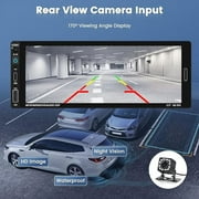 PODOFO 6.9 Inch Car Stereo Single Din Carplay Android Auto Car Radio FM Bluetooth Car Audio Receiver Support SWC Mirror Link